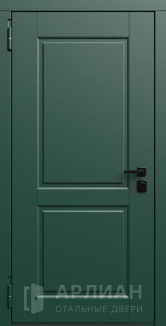 Фото №2 «Темно коричневая дверь в квартиру внутри отделка МДФ цвет зеленый №693»